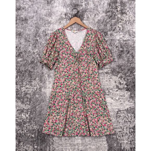 Boden Dresses & Skirts - Boden Dress Womens Jersey V Neck Prairie Floral Short Sleeve Size 8